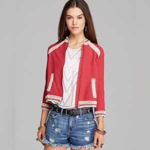Free People Varsity Crochet Jacket Size M